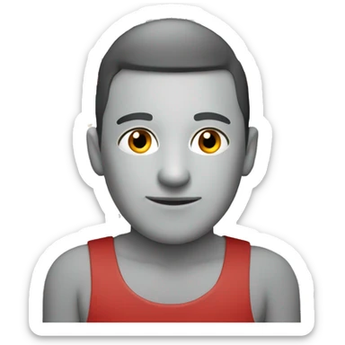 straight facing calendar with red top and gray and red squares  sticker