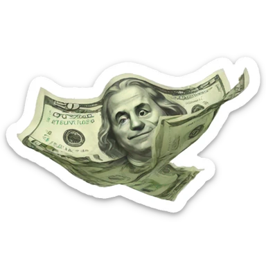 flying money sticker