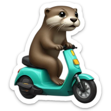 An otter on an electric scooter sticker
