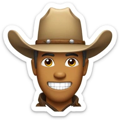 buck tooth cowboy  sticker