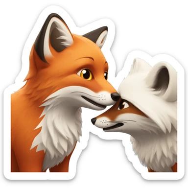 A red fox and an arctic fox sticker