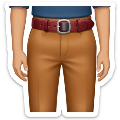 burgundy belt loop in man’s hand sticker