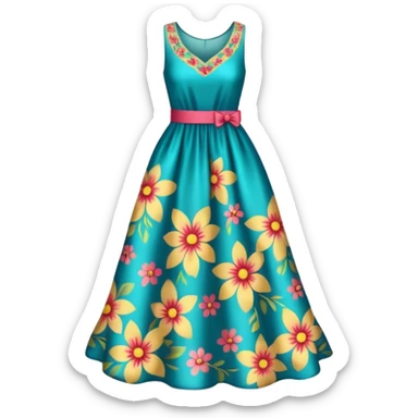 beautiful dress with floral patterns sticker