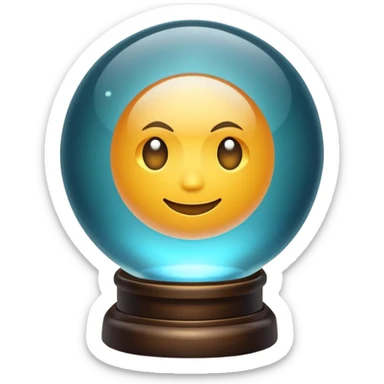 Crystal Ball – Transparent orb glowing with light sticker