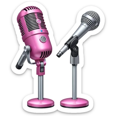 pink stage microphone sticker