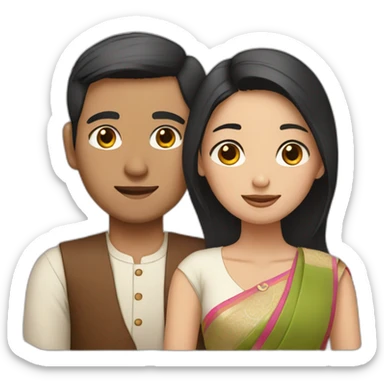Indian korean couple  sticker