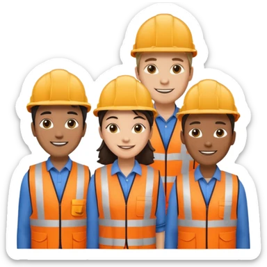group of multiracial railway engineers sticker