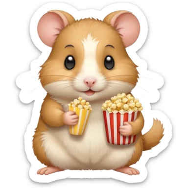 hamster holding pop corn sticker