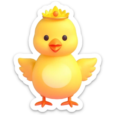cute and simple baby chick with a glowing halo sticker