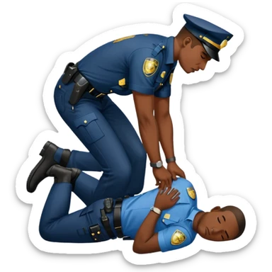 With A police officer put his knee on a black man and forced him to the ground , George Floyd  sticker