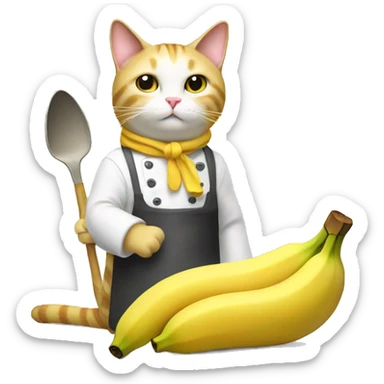 Banana cat cooking sticker