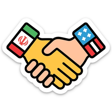iran and america shaking hand sticker
