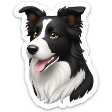 black short hair border collie with white neck sticker