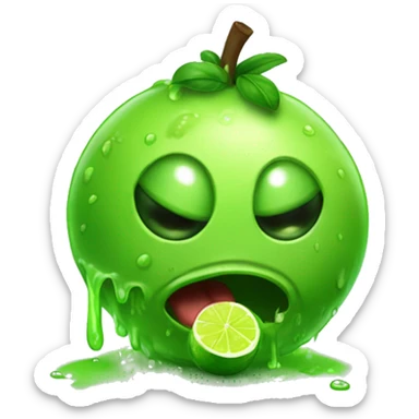 slime creature eating a lime while saying "i dont think thats true" sticker