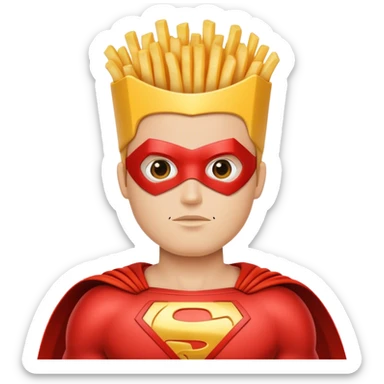 French fries superhero sticker