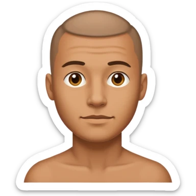 Gözlük yok sağ taraf saç kesimi sıfır sticker