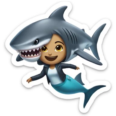 anthropomorphic shark girl sticker