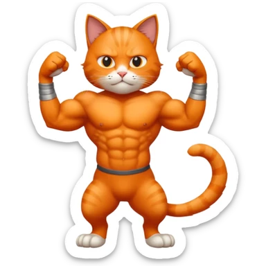 Cat with muscles  sticker