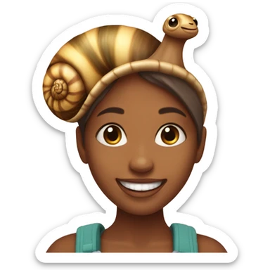 Happy girl snail sticker