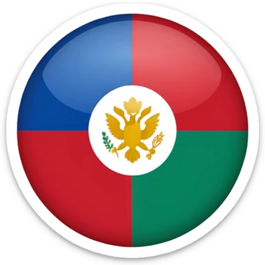 emoji de bandera gitana azul verde y círculo  ROJO en el centro  sticker