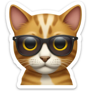 Cat with sunglasses sticker