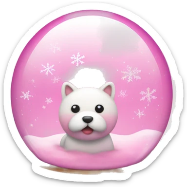 pink snowglobe sticker