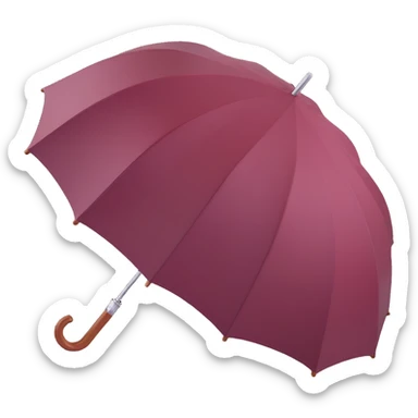 burgundy umbrella with a crystal handle in 3D emoji style sticker