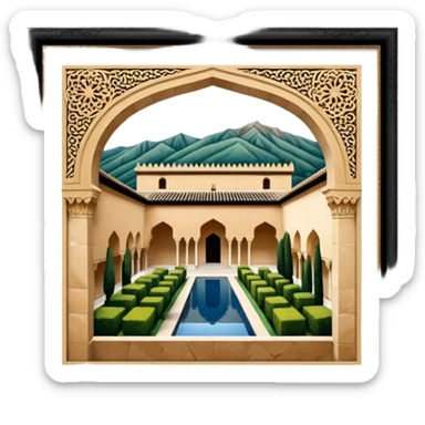 The alambra of granada, spain  sticker