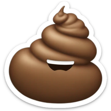 Poop taking a poop sticker