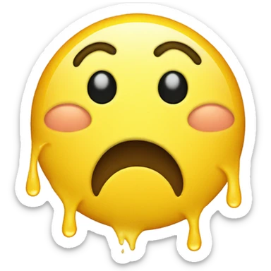 A loving yellow smiley face with crying eyes sticker