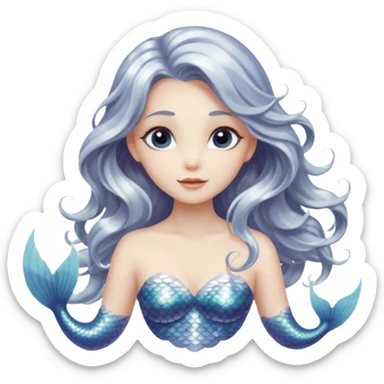Lunar mermaid with more details sticker