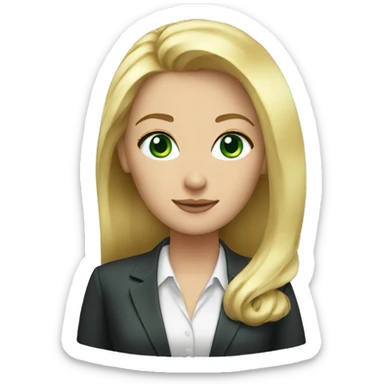 executive woman blonde hair and green eyes sticker