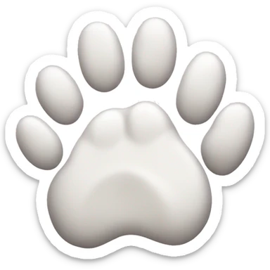 White cat paw sticker