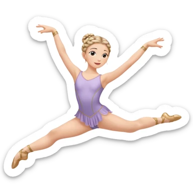 A young dancer with braided hair, practicing a gentle arabesque. sticker