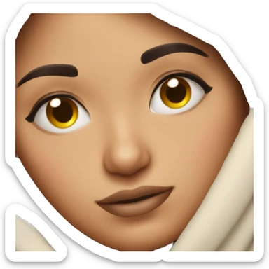 cozy brunette girl wrapped in blanket eyes closed eyelashes sticker