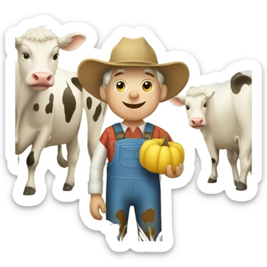 Farmer Cow  sticker