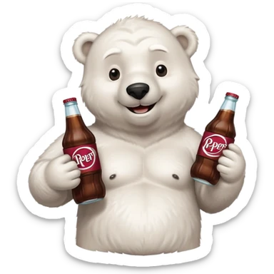 Dr Pepper polar bear combined sticker