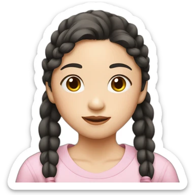 asian girl with pigtails sticker