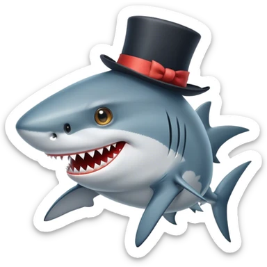 shark with tophat sticker