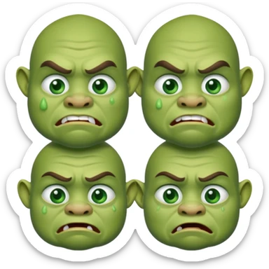 An oger is crying with tears in his eyes sticker