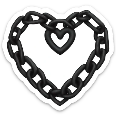 Black chains heart sticker