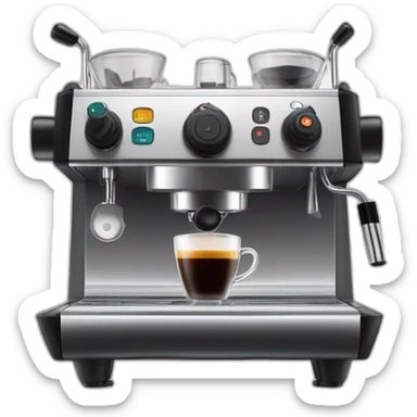 e61 espresso machine with dials and lever sticker