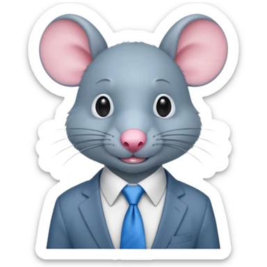 rat with shirt and blue tie sticker