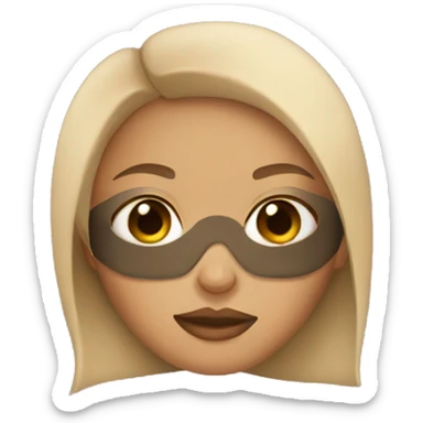 sleepy tan girl with eye mask sticker