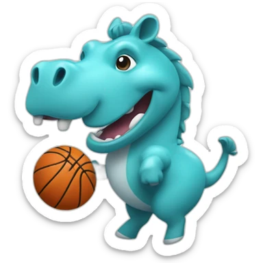 Hippocampe qui joue au handball sticker