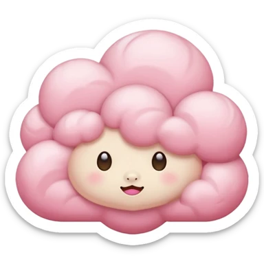 pink cloud, sleepy sticker