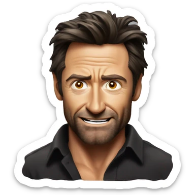 Hugh Jackman covered in oil sticker
