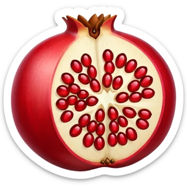 Opened pomegranate from into 4 direction  sticker