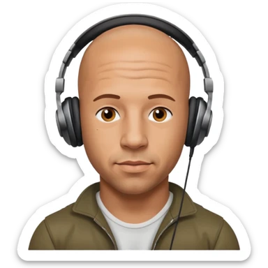 VIN DIESEL with headphones  sticker