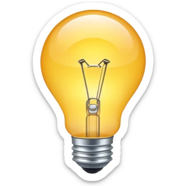 a glowing lightbulb where you can't see the middle of it because it is glowing so bright sticker